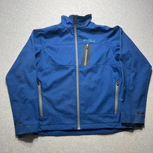 Columbia Jacket Mens Large Blue Titanium Omni Shield Full Zip Soft Shell Polyest